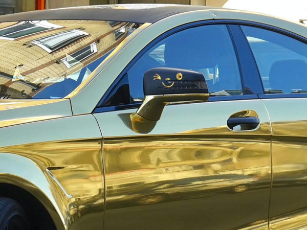 Smiley-Face-Design-Aufkleber-Dekoration--fur-Auto-Seitenspiegel-Ruckansicht-gold