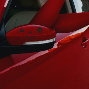 Smiley-Face-Design-Aufkleber-Dekoration--fur-Auto-Seitenspiegel-Ruckansicht-rot