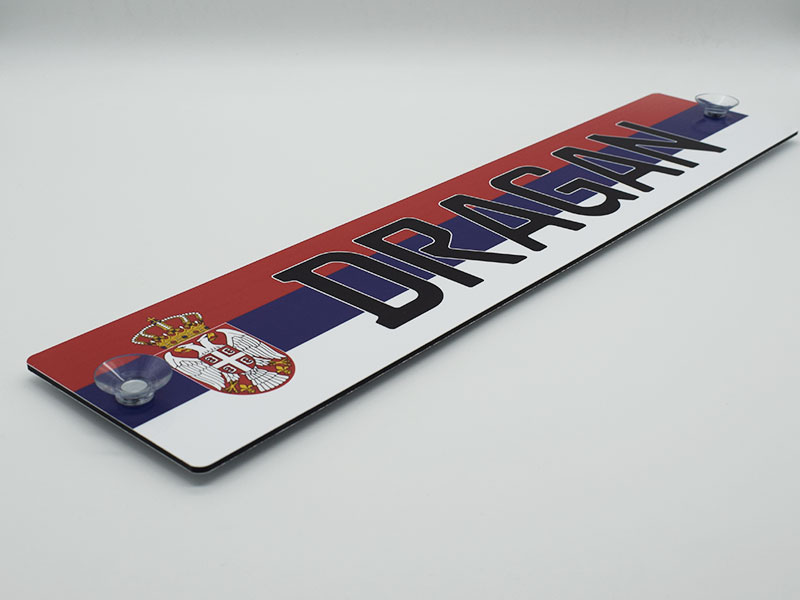LKW-Namensschilder mit Serbische Flagge und Ihrem Wunschtext