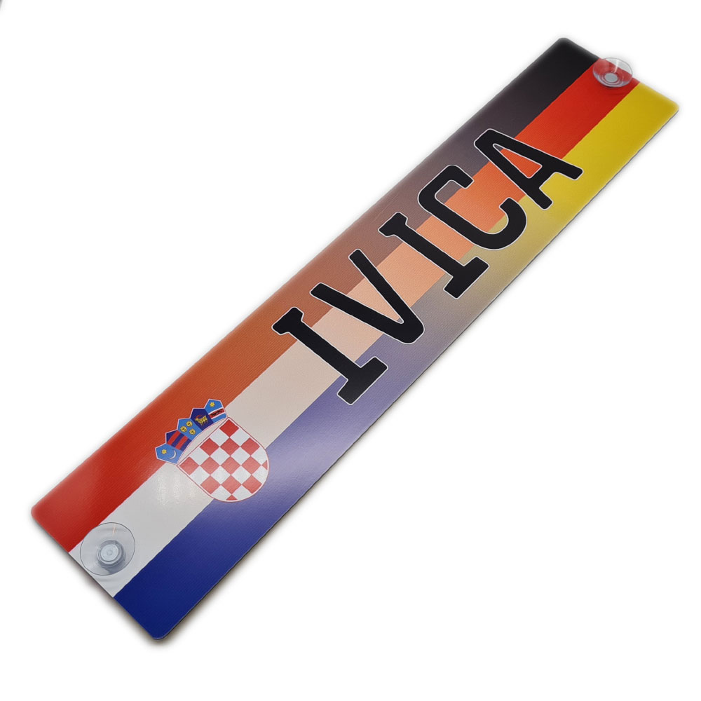 LKW-Namensschilder mit Kroatischer und Deutsche Flagge und Ihrem Wunschtext  – modrinho