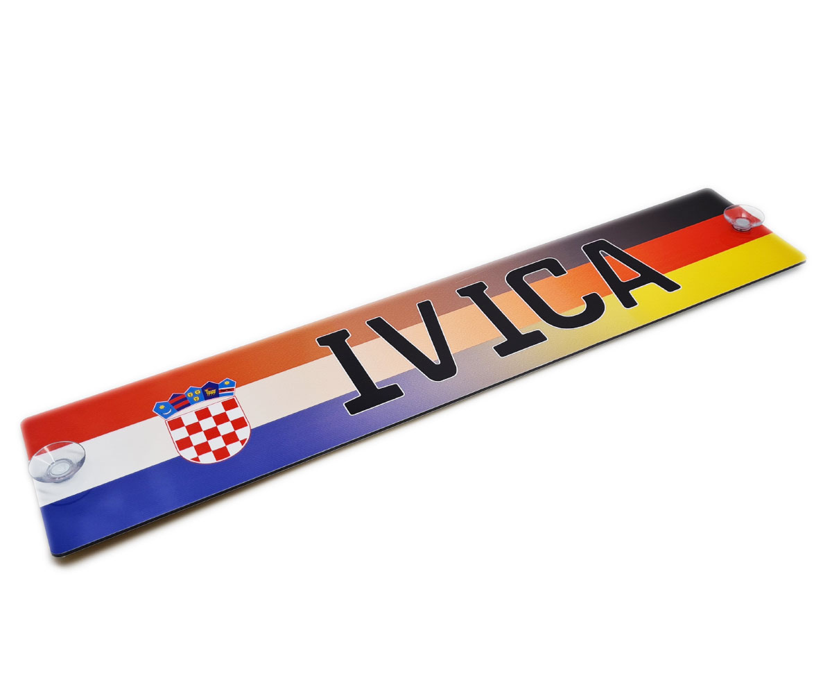 LKW-Namensschilder mit Kroatische Flagge und Ihrem Wunschtext